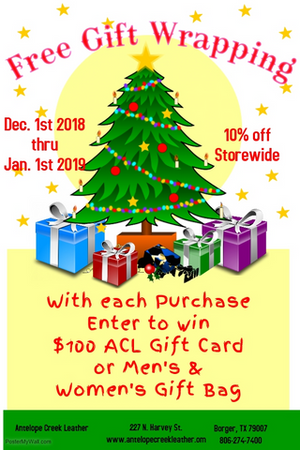 Free gift wrapping on Christmas | Antelope Creek Leather