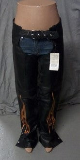 Unisex Motorcycle Chaps Flame Embroidery 1045F