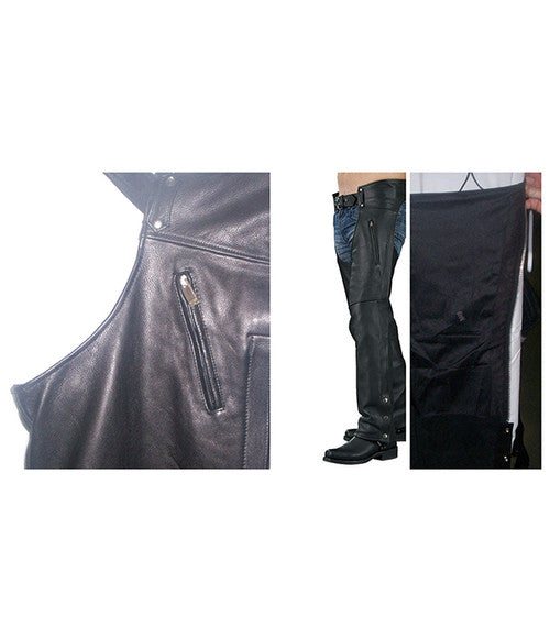 1190 buy Black Leather Unisex Chaps