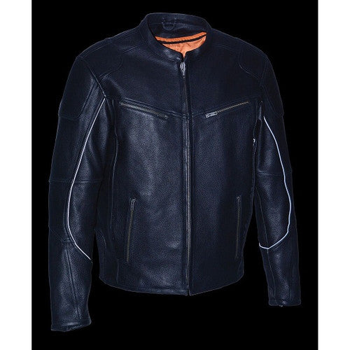 Men's Leather Scooter Jacket with Cool Tec Leather 1502