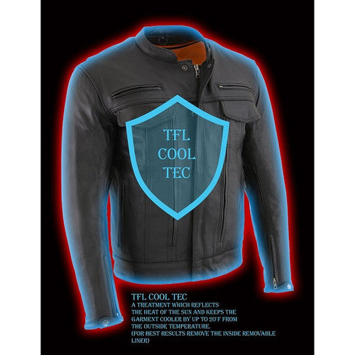 Milwaukee Leather Men's Vented Scooter Jacket MLM1506 MJ