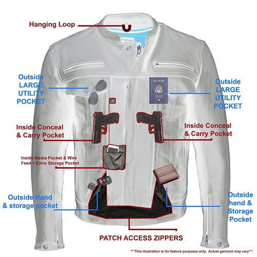 Milwaukee Leather Men's Vented Scooter Jacket MLM1506 MJ