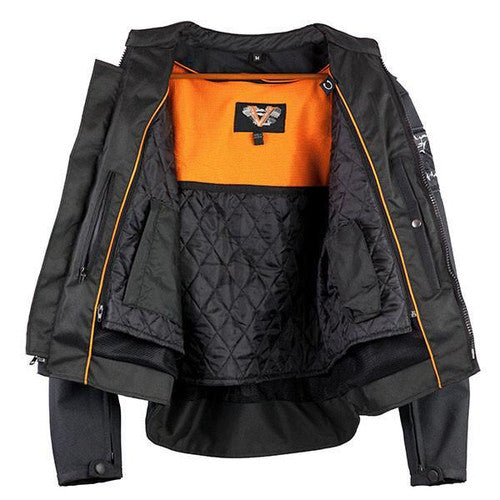 Men's Textile Jacket with Reflective Skulls 1535 MJ Tex SK