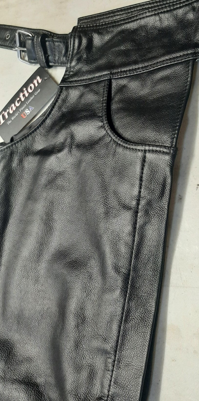 Unisex Black Biker Chaps with Jean Pocket 1627