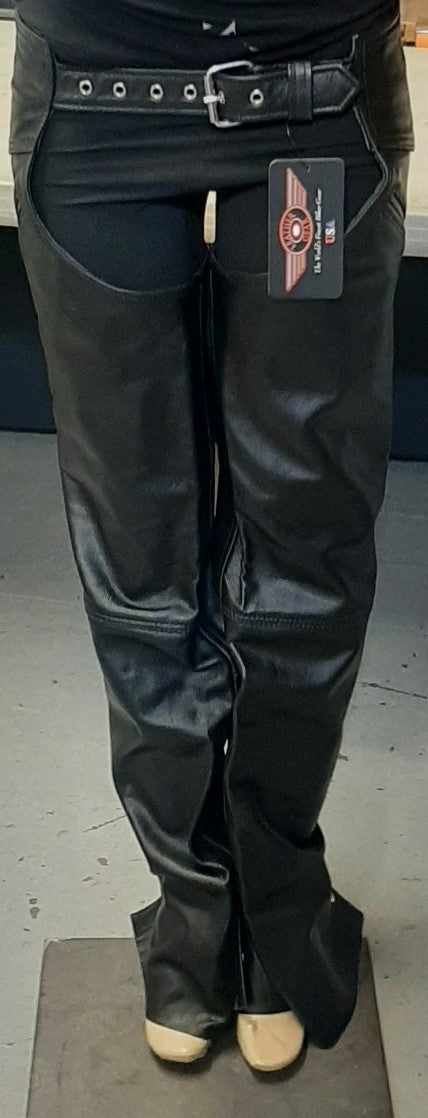 Unisex Black Biker Chaps with Jean Pocket 1627