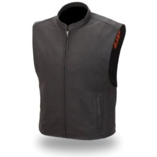 Men's Club Style Zippered Front Biker Vest - 168