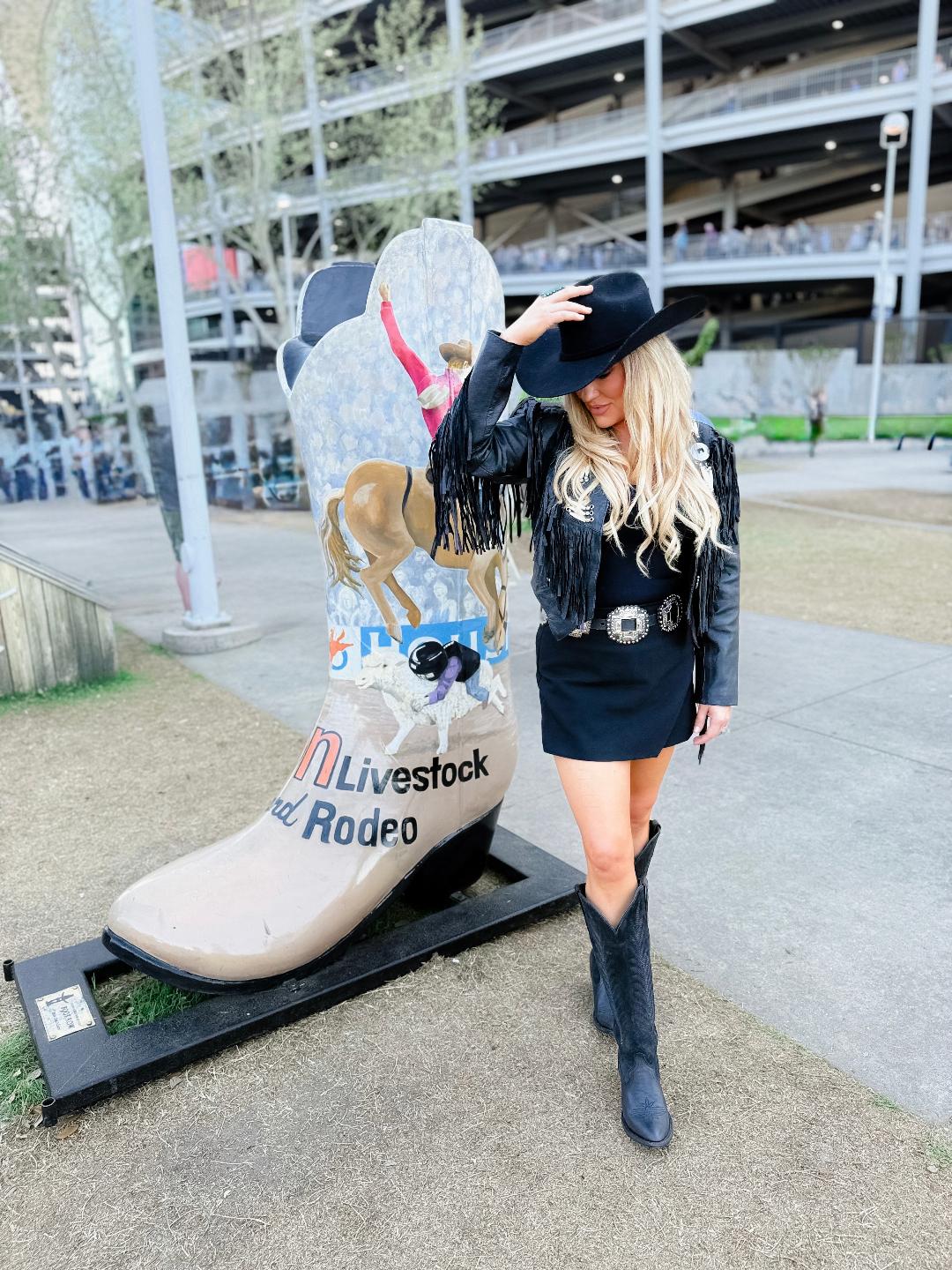 Women's Fringe Bandolero Leather Motorcycle Jacket TS3