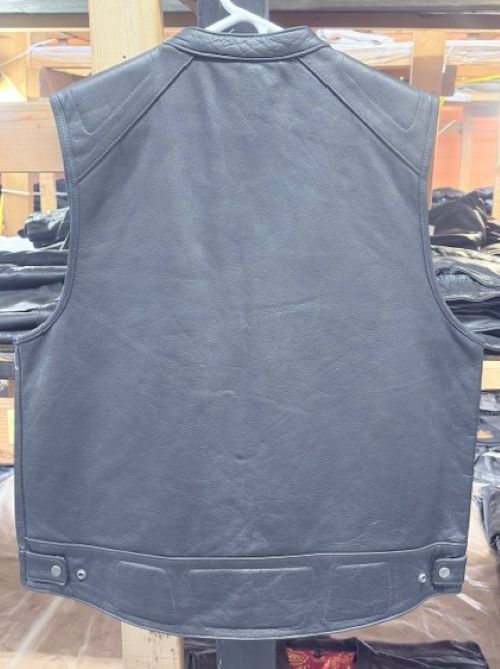 Men's Club Style Zippered Front Biker Vest - 192
