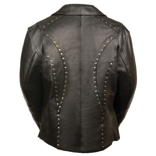 Women's Leather Motorcycle Jacket with stud detail 1948