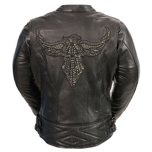 Women's Racer Jacket with Phoenix on Back