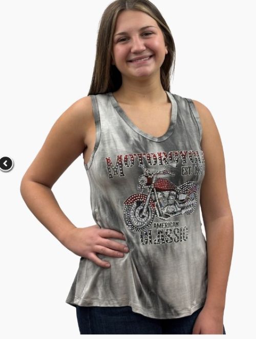 Ladies Beautiful American Classic Motorcycle Design Shirt - USA Made - 275525