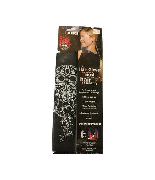 Sugar Skull Leather Wrap Ponytail Holder 31840