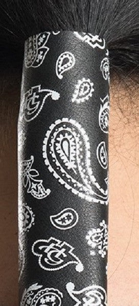 Black Paisley Ponytail Holders for Bikers 4 inch 34024