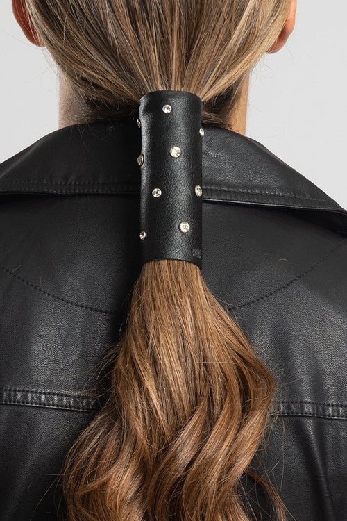 34033 HG 4" Black Leather w/Starry Night Gems