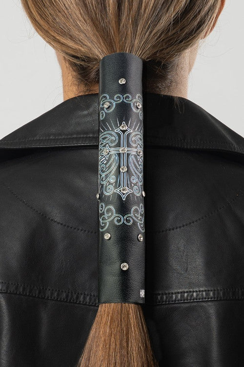 34043 HG 4" Teal Cross with Gems