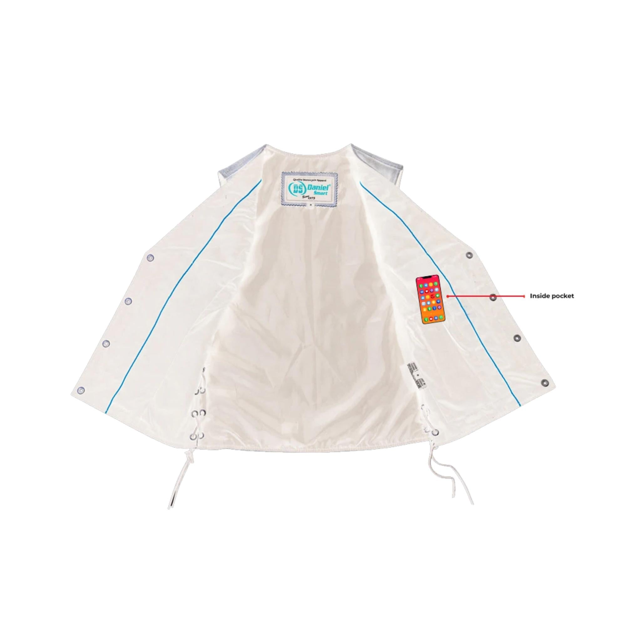 DS Women's Brown Zippered Vest with Lacing Details