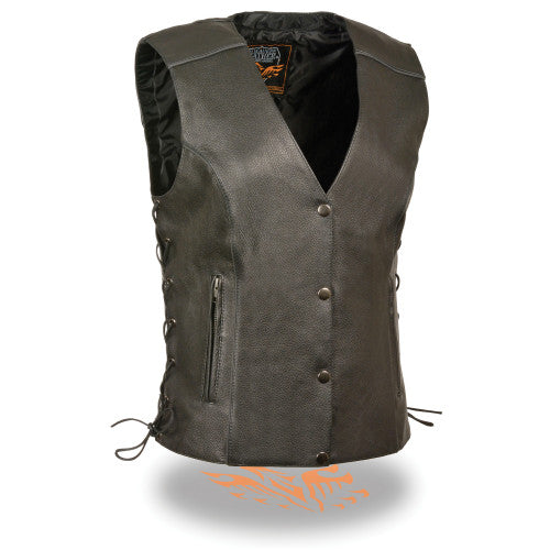 Ladies Side Lace Biker Vest 4500 WV