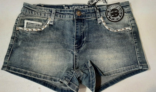 Ladies Shorts with Rhinestone Sugar Skull Design 4542 Shorts