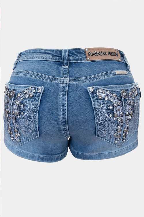 Ladies Rhinestone Shorts with Pistol Pockets 4543 BS