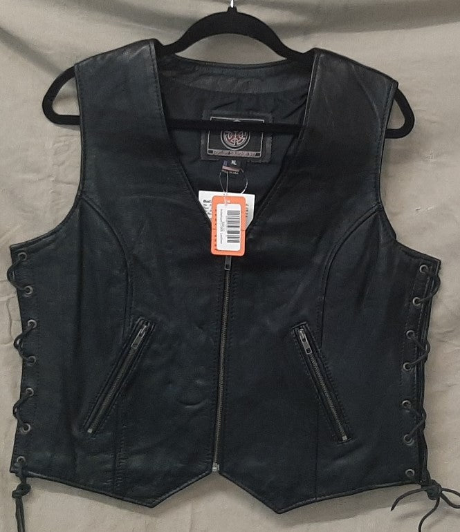 Ladies USA Made Leather Vest - 454