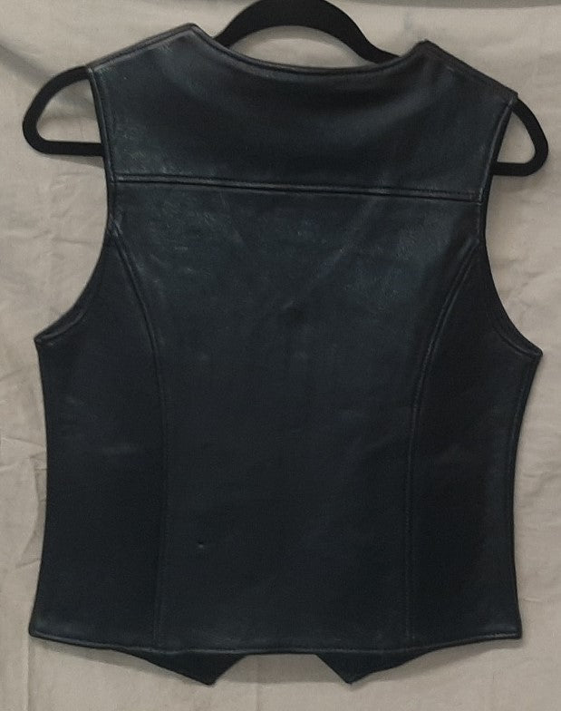 Ladies Made in the USA Leather Biker Vest - 458