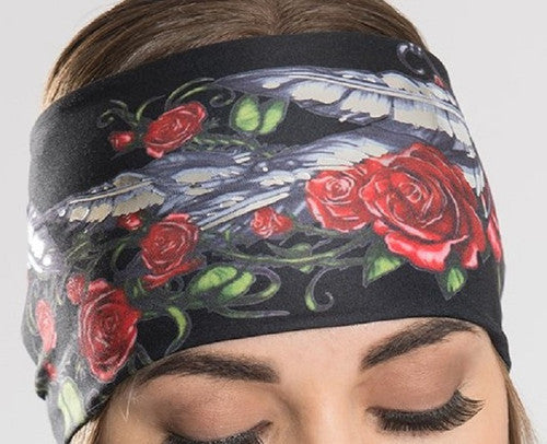 Red Roses and Silver Feathers Detail 50237 EZ Band