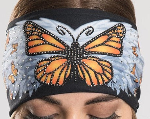 Orange Butterfly Design on White and Black Background 50240 EZB