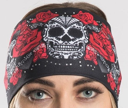 Skull and Red Roses Print 50253 EZ Bandz