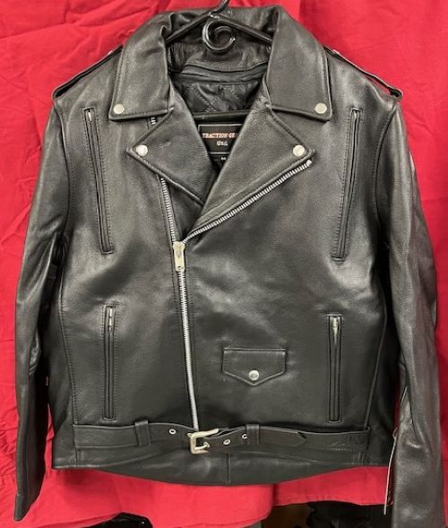 Men's Leather Motorcycle Jacket Zip Out Liner Made in the USA - 545