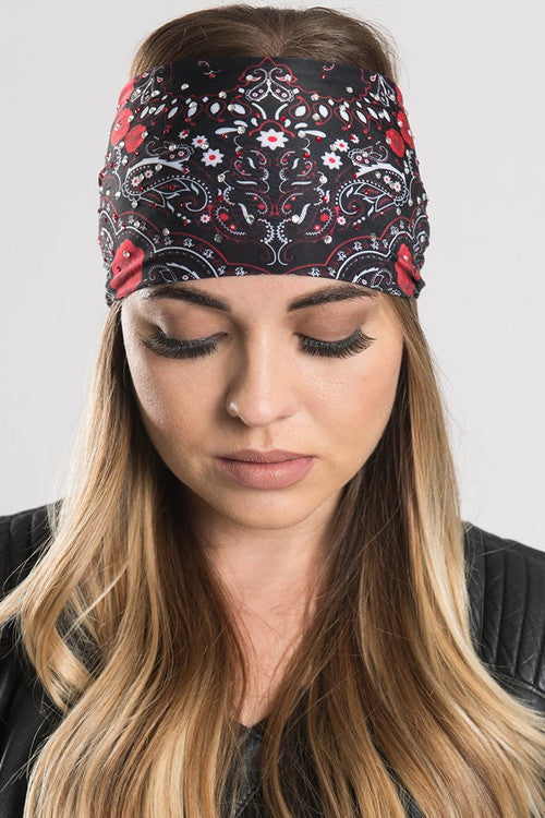 ROSE PAISLEY with GEMS Soaker Headband 57526
