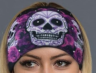 Purple Sugar Skull Soaker Headbands for All Occasions 57528