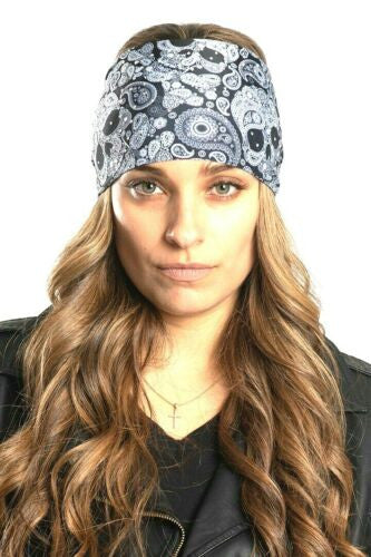 Skull Paisley Print Soaker Headband 57540