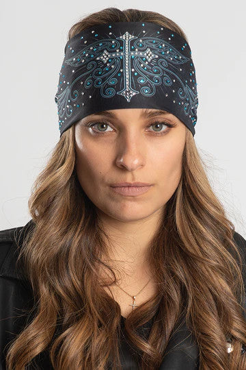 TEAL CROSS & WINGS W/GEMS EZ BANDZ SOAKER 57541