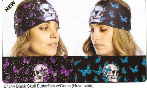 Butterflies and Skulls Soaker Headband 57544