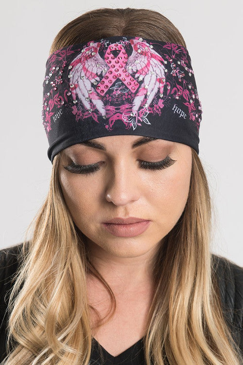 Pink Breast Cancer Ribbon Soaker Headband 57549