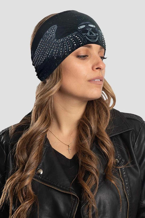 Women's biker Skull Soaker Headband 57557