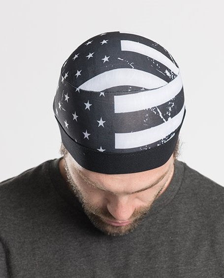 Black and White Skull Cap | AMERICAN FLAG SKULL CAP 57702