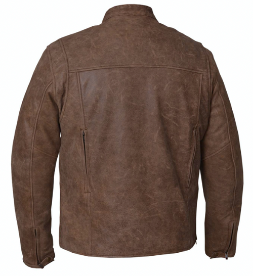 Men's Distressed Brown Biker Jacket 6045.ANT MJ