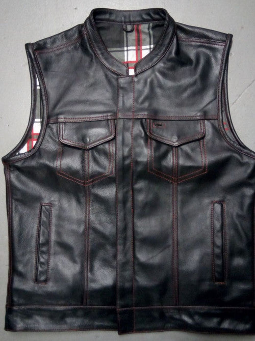 Men's club vest with red flannel lining #6664.01