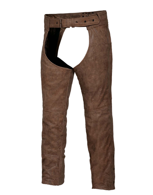 Distressed Brown Leather Chaps 720.ANT Chaps