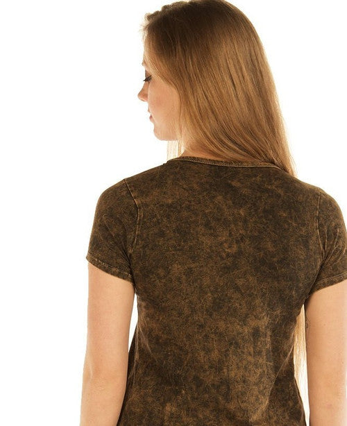 Ladies Bling Shirt with Foiled Cross and Wings # 7778 USA