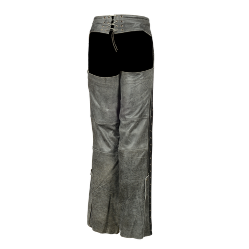Ladies Distressed Gray Chaps Super Hot Look HML838-DG WC