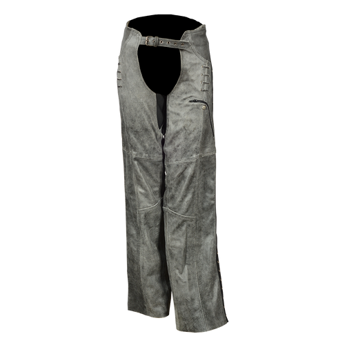 Ladies Distressed Gray Chaps Super Hot Look HML838-DG WC