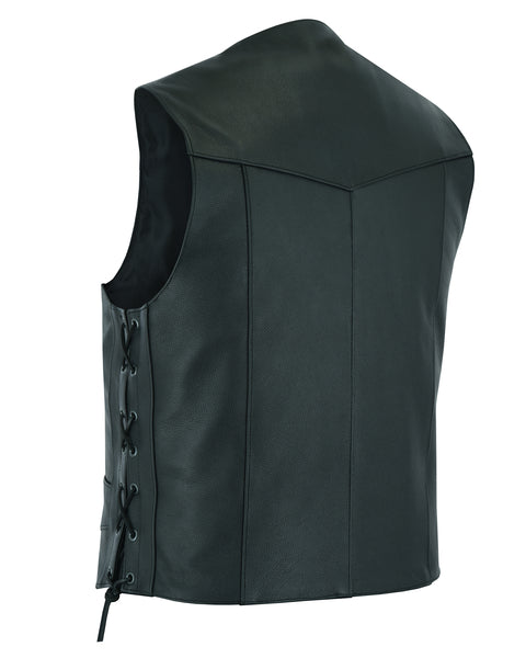Men's Black Side Lace Vest - ADA106