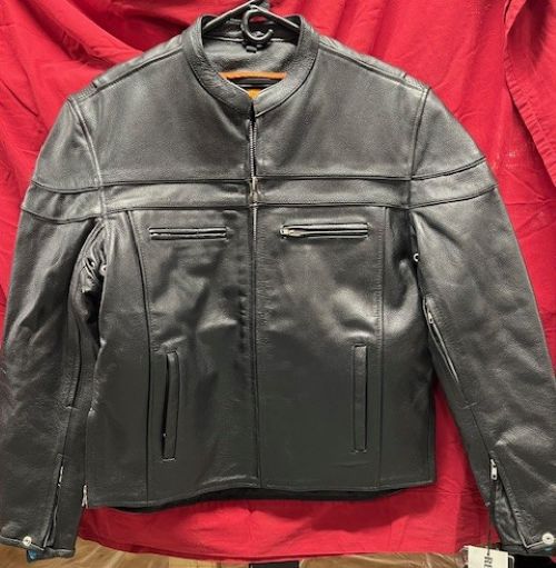 Men's Leather Motorcycle Jacket Zip Out Liner - ADA784