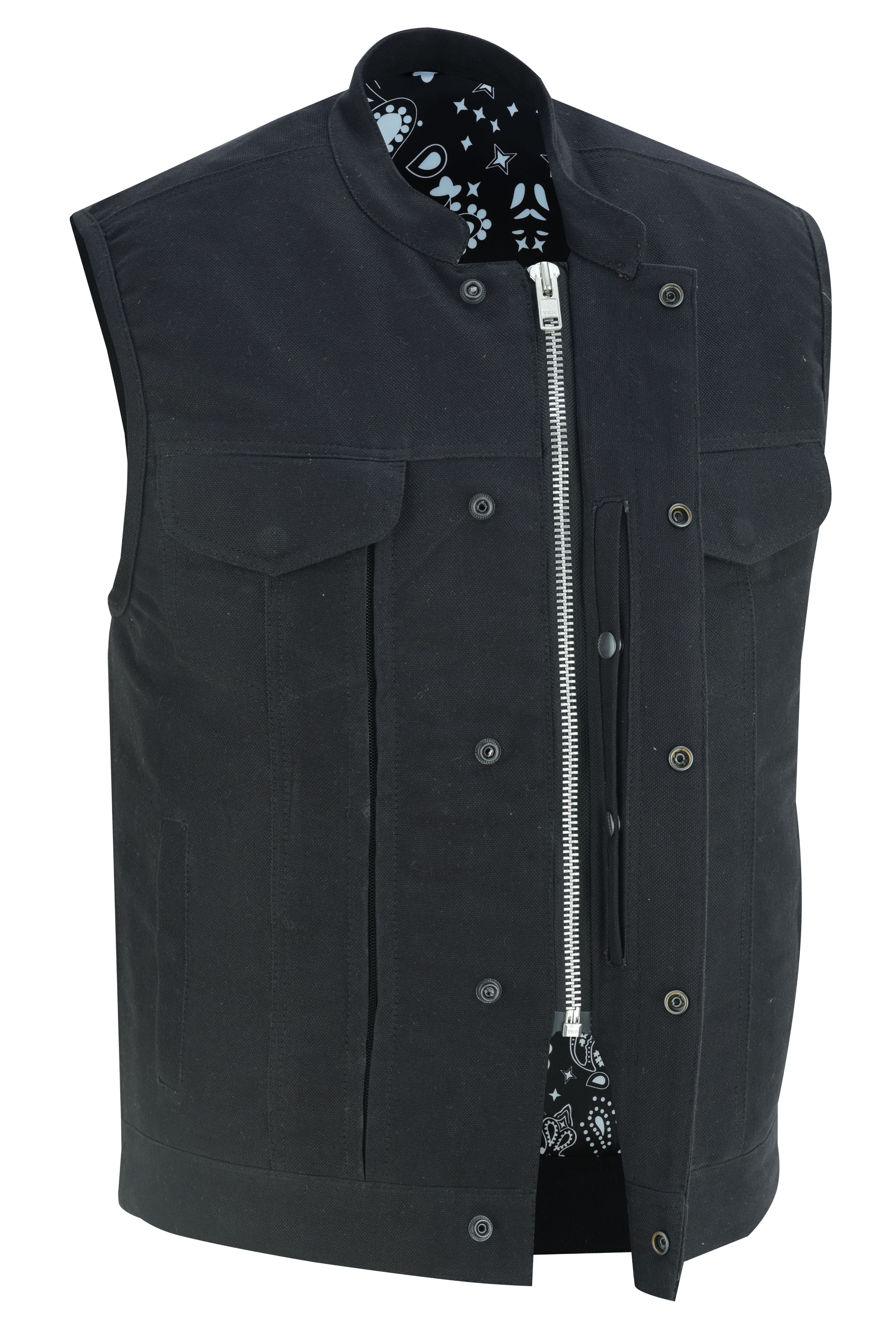 DS Men's Modern Utility Style Canvas Vest