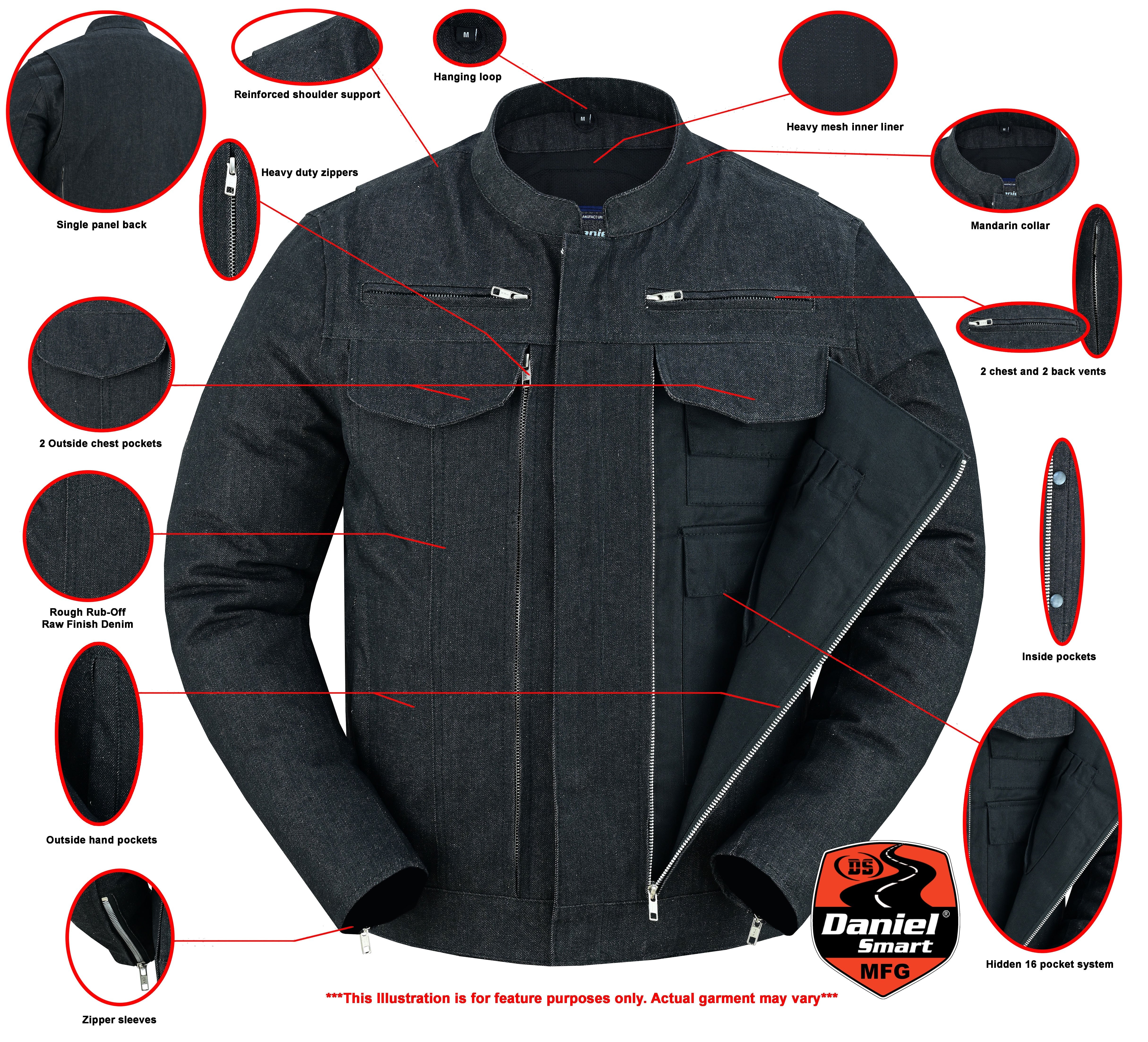 DM Mens Rough Rub-Off Denim Jacket