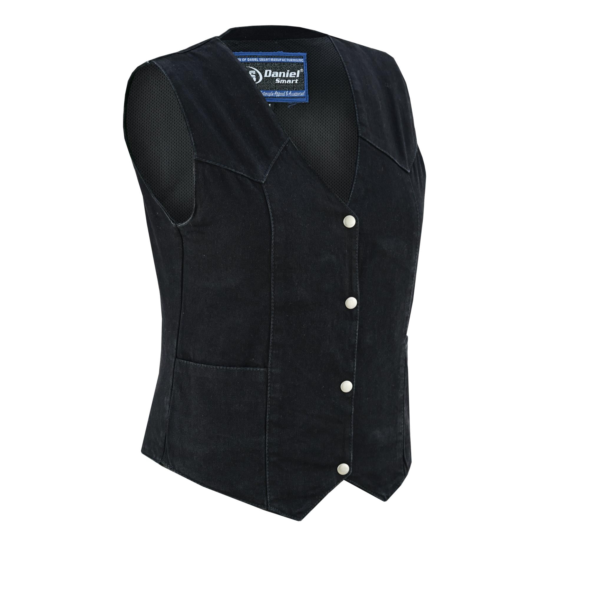 DM Women's Denim Classic Plain Sides Vest