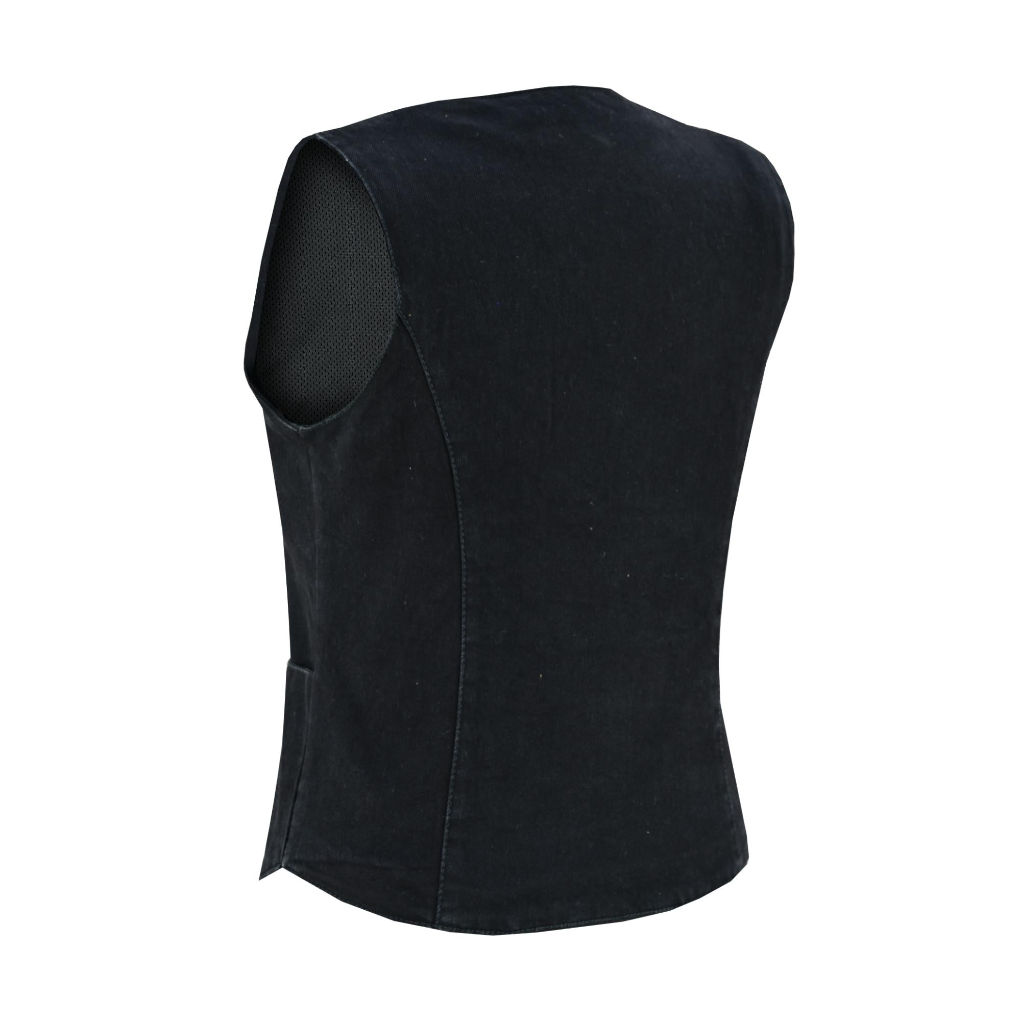 DM Women's Denim Classic Plain Sides Vest