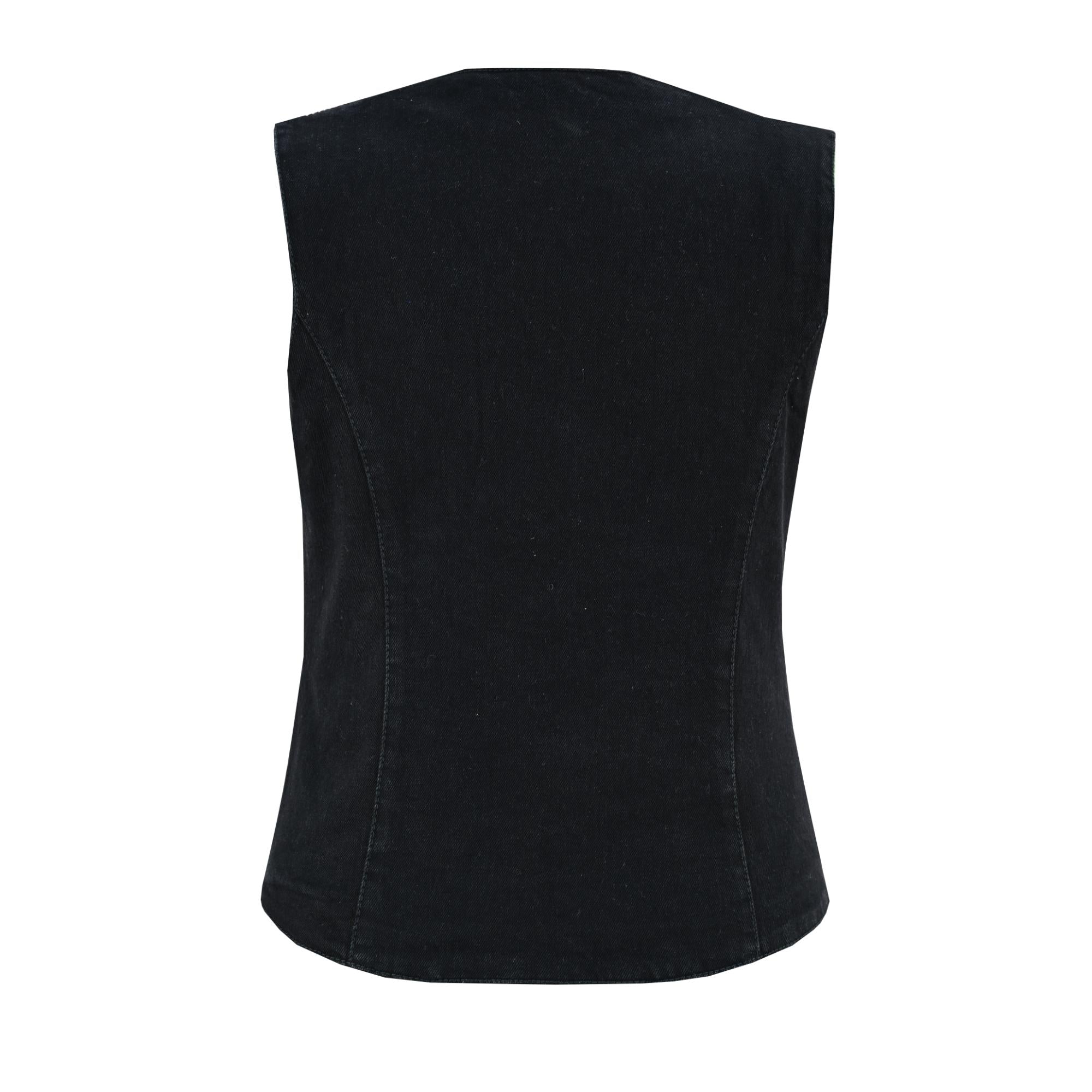 DM Women's Denim Classic Plain Sides Vest